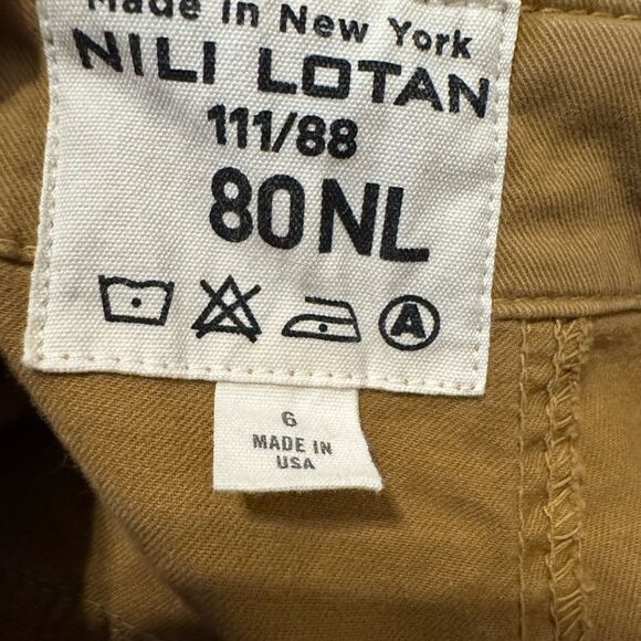 Nili Lotan Jenna Pants Khaki Tan Cropped Slim Tapered Trouser Women’s Size 6 - Picture 4 of 11